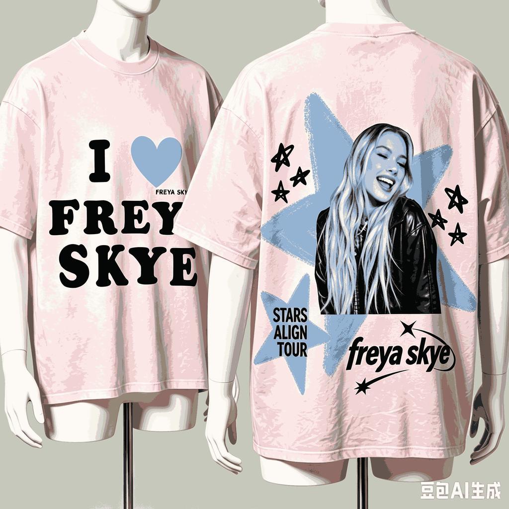Freya Skye For Fan Gift Tshirt Unisex Unisex Harajuku Oversized Unisex Short Sleeve Streetwear High Quality Couples Breathable Soft