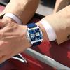 POEDAGAR Luxury Top Man Watch Electronic Square LED Alarm Chronograph Watches Week Date Dual Time Display Quartz Clock