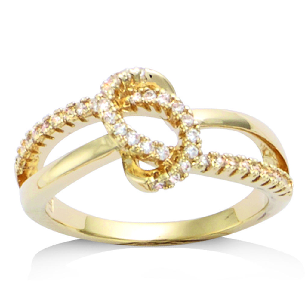 Gold Plated Ring 'Sissi' Golden White - 10 Mm