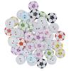 50Pcs Button Colorful Painted Football Pattern Wooden Button Clothing Decorative Accessories