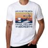 Vintage Life Is Better With Coffee Cats And Archery Black Cat Tshirt Perforunisexce Workout Short Sleeve Tee