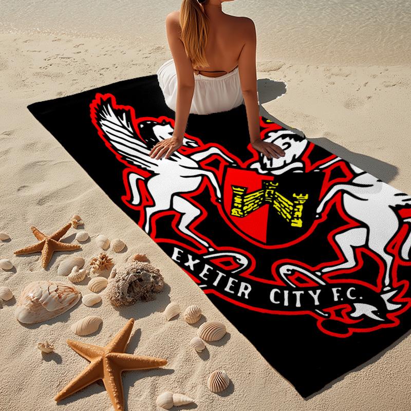 1PC Exeter City Fc Crest Beach Towel - Soft,  Absorbent Microfiber, Lightweight, Ideal for The Beach, Parties, Travel, Camping fan gifts