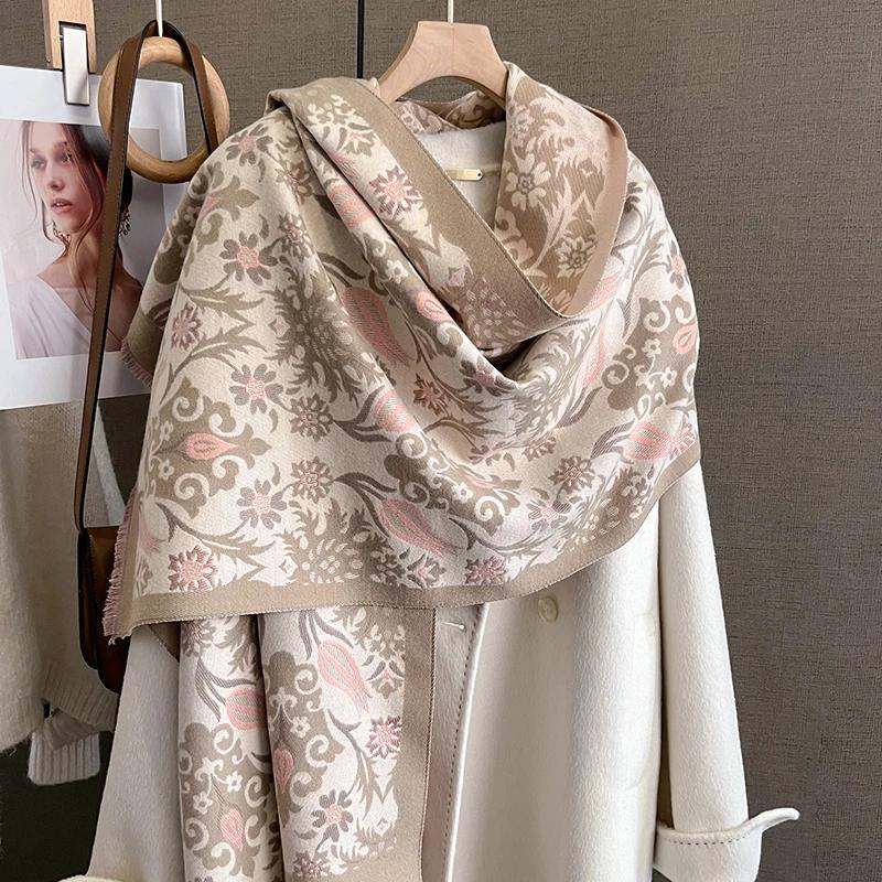 Winter Warm Cashmere Scarf for Women Luxury Pashmina Blanket Thick Shawl Wrap Neckerchief Fashion Bufanda Echarpe Poncho