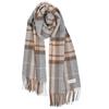 Merfirge Cashmere Blend Wool Stole X Camel 90% Wool, 10% (Unisex) (60cm 200cm) (cw2466) (Gray Check)