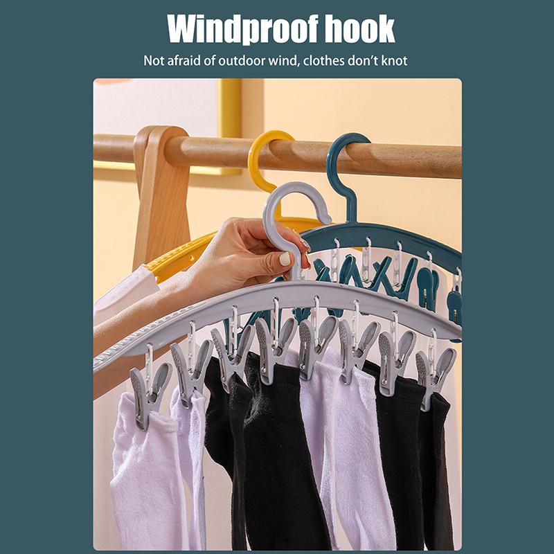 Бытовая многофункциональная бесследная вешалка для одежды, ветрозащитная пластиковая утолщенная сушилка, зажим для носков и нижнего белья, вешалка для одежды