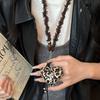 Maillard Vintage Handmade Acrylic Fabric Geometric Pattern Pull-out Scarf Necklace Niche High-end Sense Chain Winter Women