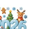 2026 Christmas Window Stickers Santa Claus Snowflake Reindeer Pattern Glass Xmas Decals Holiday Decor