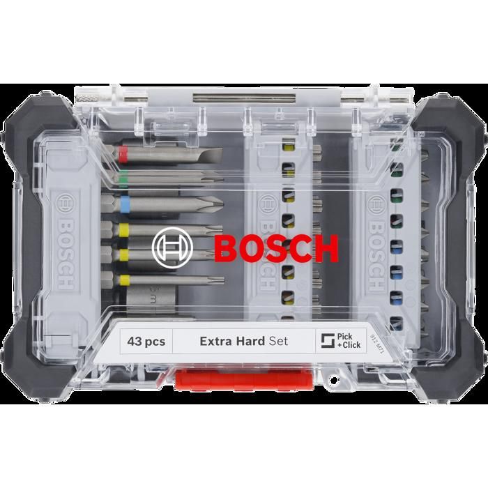 Набор бит для шуруповерта - Bosch - 2607017723 - 43 шт. - Сталь S2 - Кейс Pick and Click