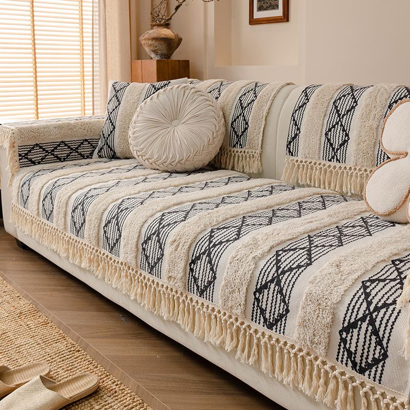 Универсальный чехол на диван из толстого льна «Четыре сезона», устойчивый к царапинам от кошек, протектор для дивана для мебели Airbnb