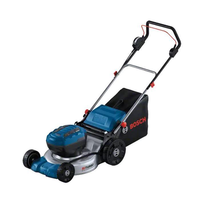 Bosch Professional 18V Tondeuse à gazon sans-fil GRA 18V2-46 (46 cm de coupe, bac ramassage 60 l, mulching) sans batterie