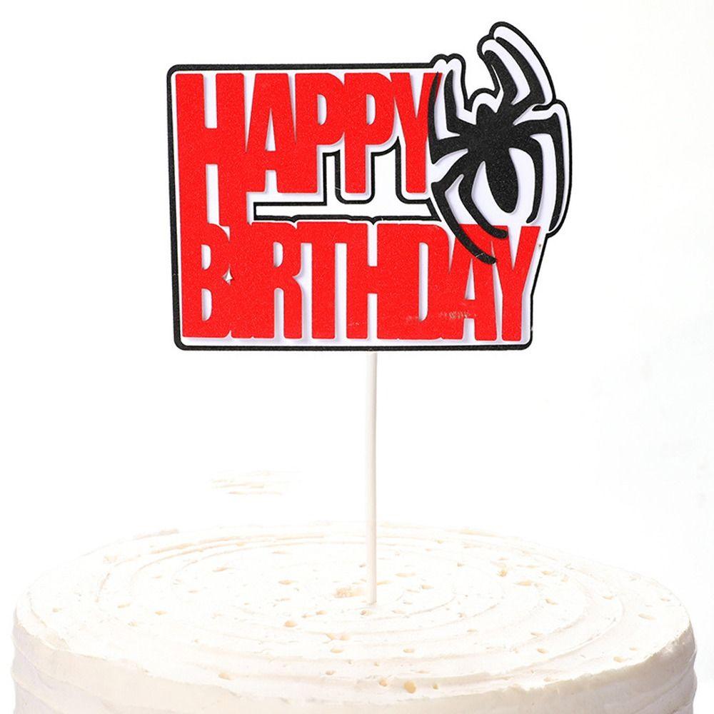 Spider Spider Web Cake Toppers Paper Happy Birthday Decoration Home Decoration