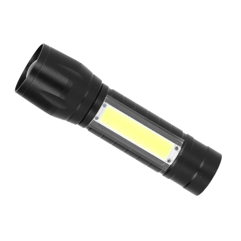 Портативный USB перезаряжаемый фонарик с зумом, ручной фонарь, фонарик с COB боковым светом