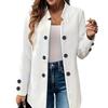 Зимний кардиган-жакет женский модный однотонный текстурированный двубортный с длинным рукавом внутренним карманом верхняя одежда