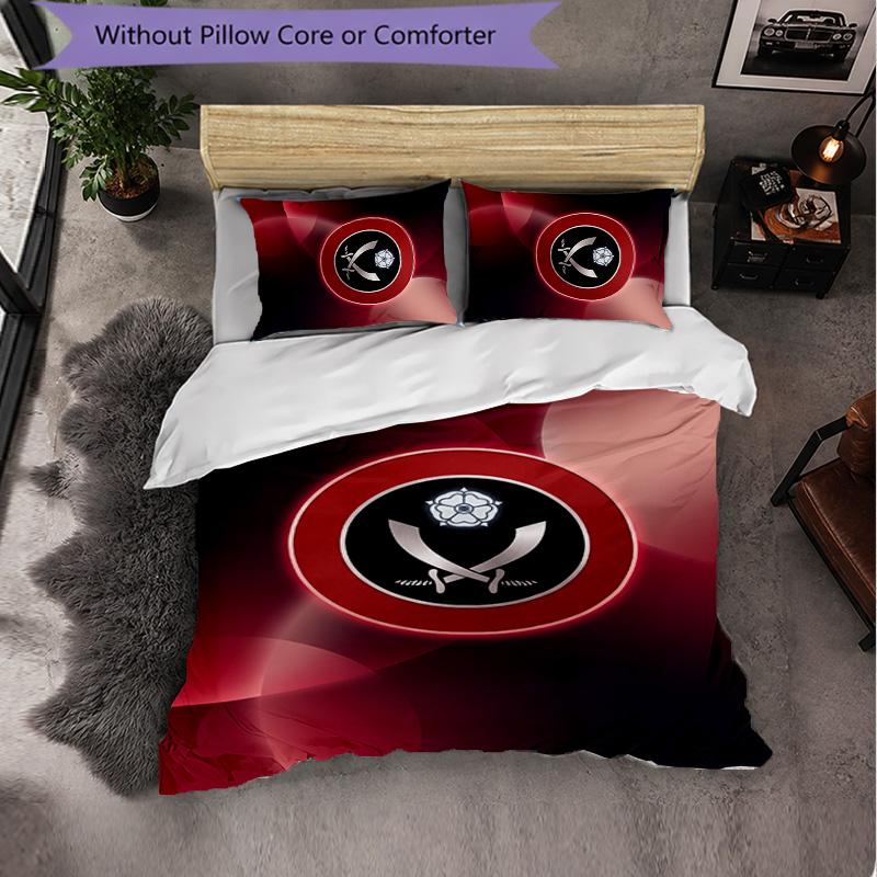 Футбольный комплект постельного белья Sheffield United из 3 предметов Мягкий пододеяльник с наволочками Набор для декора спальни для дома