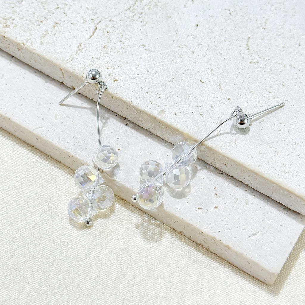 Корейские легкие роскошные простые прозрачные серьги-капли, элегантная серия сережек Niche Temperament, летние серьги-гвоздики высокого класса