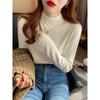 Semi-turtleneck Bottoming Shirt, Femininity Inside, Autumn and Winter New Versatile Long-sleeved Knitted Sweater, Slim-fitting Black Sweater