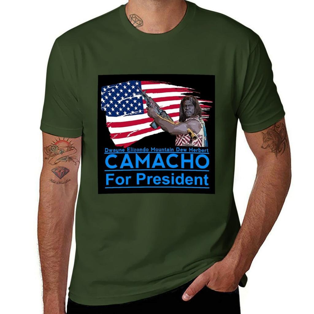 Camacho For President Tshirt Summer Clothes Cute Clothes Korean Fashion Boys Animal Print Mens Vintage T Shirts
