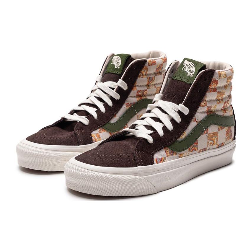 Vans Удобные Нескользящие Прочные Высокие Кеды для Скейтборда Унисекс кроссовки Коричневый VN0A5KXVJ4E