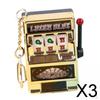 3xМини Игровой Автомат Игрушка Брелок Новинка Украшение для Вечеринки для Мальчиков Девочек Женщин Золотой