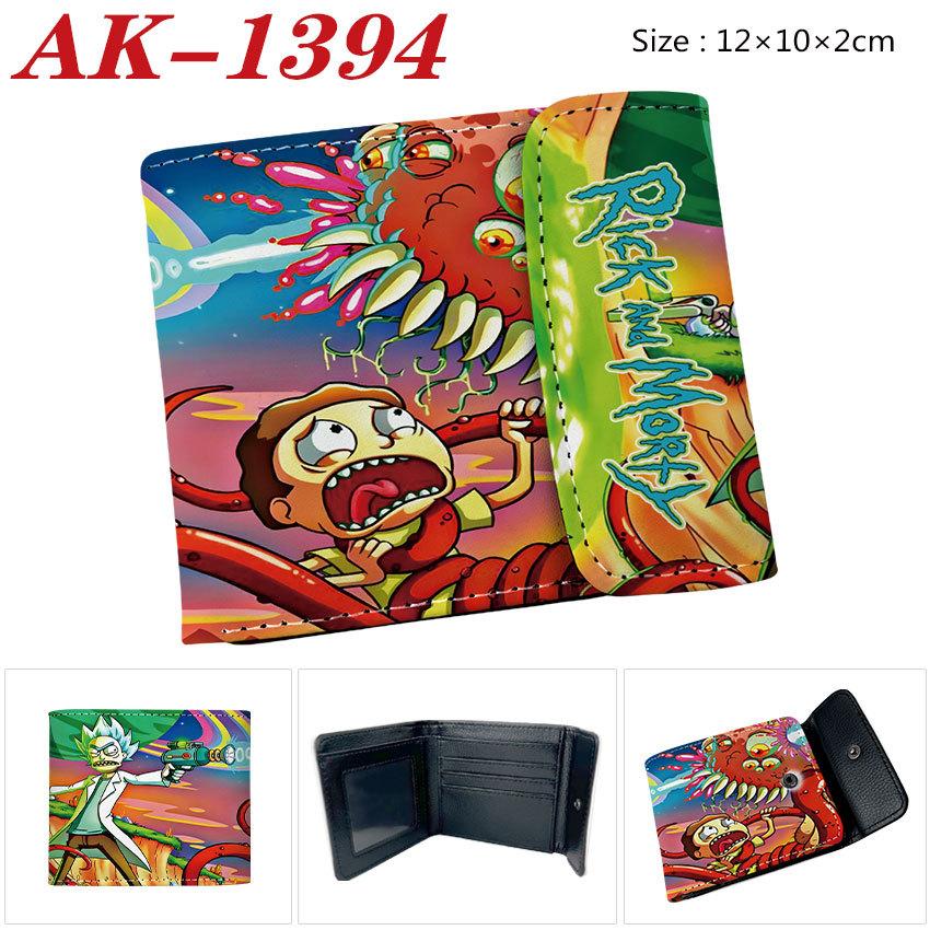 Rick and Morty Wallet PU Leather Snap Button Bifold Anime Card Holder Portable Short Purse