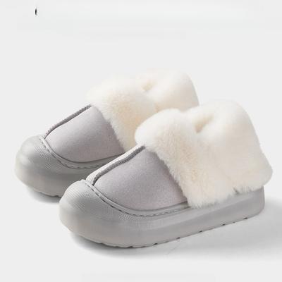 Зимние Теплые Пушистые Женские Хлопковые Ботинки на Платформе, Уличные Снежные Ботинки, Повседневная Нескользящая Мягкая Меховая Женская Обувь для Холодной Погоды