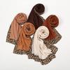 Winter Plain Solid Wrinkle Sexy Leopard Chain Viscose Shawl Scarf High Quality Wrap Pashmina Stole Bufanda Muslim Hijab 180*70Cm