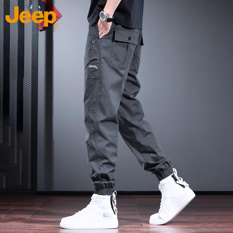 JEEP Men's Loose Fit Tapered Casual Cargo Pants