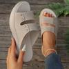 Plus Size Shoes for Women 36-43 Summer Fashion Wedges Platform Slip On Slippers Casual Beach Footwear Women Sandals 2025