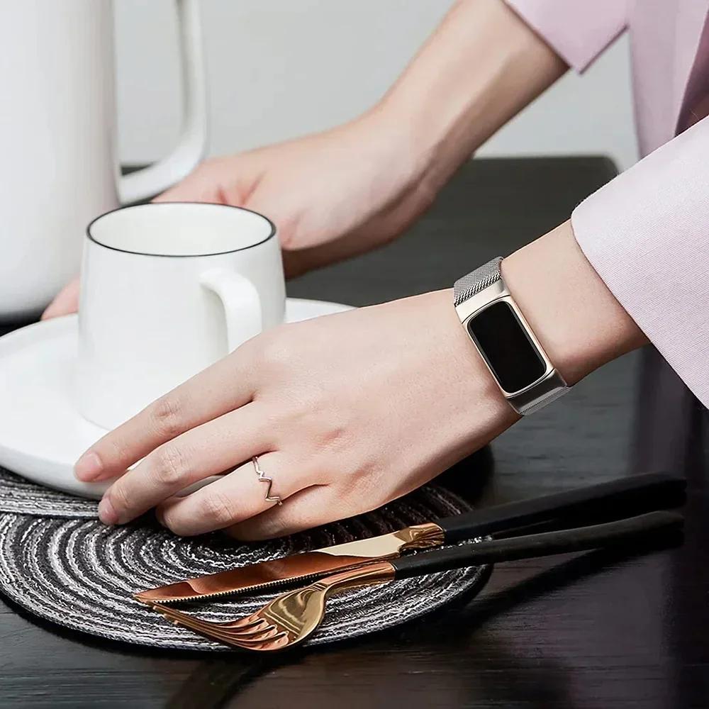 НОВЫЙ миланский браслет Для fitbit charge6 5 сменный ремешок charge6 стальной магнитный браслет fitbit charge5 Ремешок