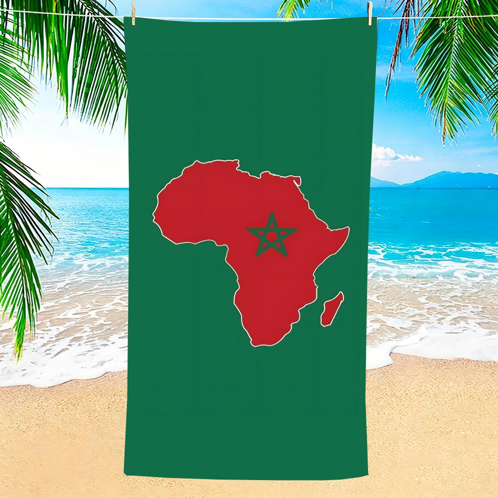 M-Moroccomapflag-S Полотенце Микрофибра Пляжное Полотенце, Быстросохнущее, Не Собирающее Песок, Ультратонкое Волокно, Супер Мягкое.