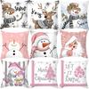 Christmas Decoration Pillowcase  Tree Elk Snowman  Happy New Year Cushion Cover Customizable