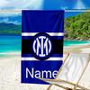 Custom Name Ultrasoft Beach Towel With Inter Milan Themeideal For Pool Camping Diving Perfect Travel Essential Vibrant Beach Towel