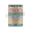 Вдохновляющие фразы Металлическая табличка-10 золотых правил-7 правил жизни-Заметки об успехе-Английский плакат для декора стен офиса компании