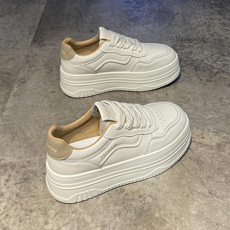 Белые туфли на кожаной платформе женские новые модели в 2025 году станут более популярными, весенняя женская обувь повседневная обувь спортивная женская обувь детская