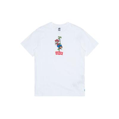 Футболка с коротким рукавом Levis X Super Mario Cartoon Print Crew Neck для мужчин, белая 22491-0711