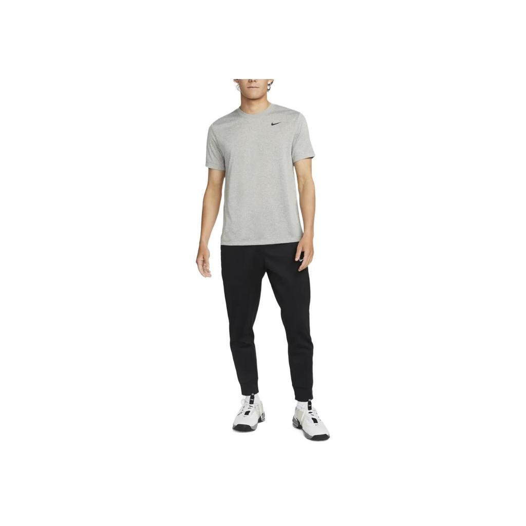 Nike Мужская футболка с коротким рукавом и круглым вырезом, с принтом логотипа, серый цвет DX0990-063