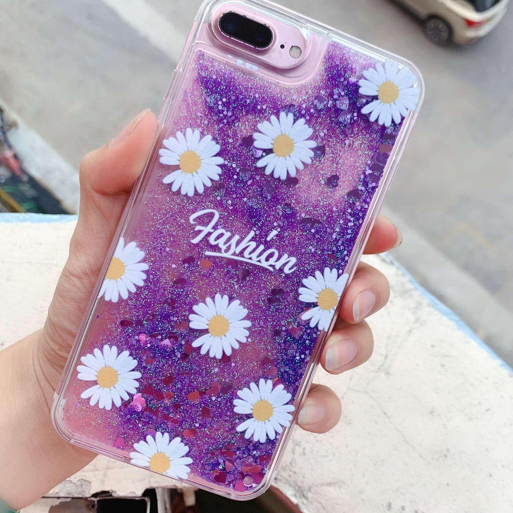 Чехол Quan Zhilong Style Quicksand A11X для телефона OPPO Reno3, K5, K3 - принт с ромашками, силиконовый материал.