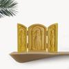 Wood Carving Ornament Holy Figurine Handcarved Catholic Decorative Three Open Boxes for Gift