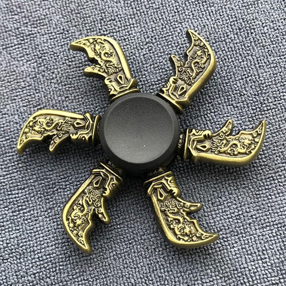 Zinc Zinc Zinc Alloy Finger Spinner Brass Color Hand Spinning Gyro Toy Fidget Spinner Adults Gift