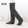1 Pair Winter Floor Socks Thickened Coral Fleece High-tube Double Warmth Protects Knee Joints Anti-slip Long Socks Holiday Gift Warm Leg Socks