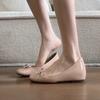 Gentle Temperament Inner Height Increase Small Single Shoes Women's Head Shallow Mouth Bow One Pedal Ballet Shoes