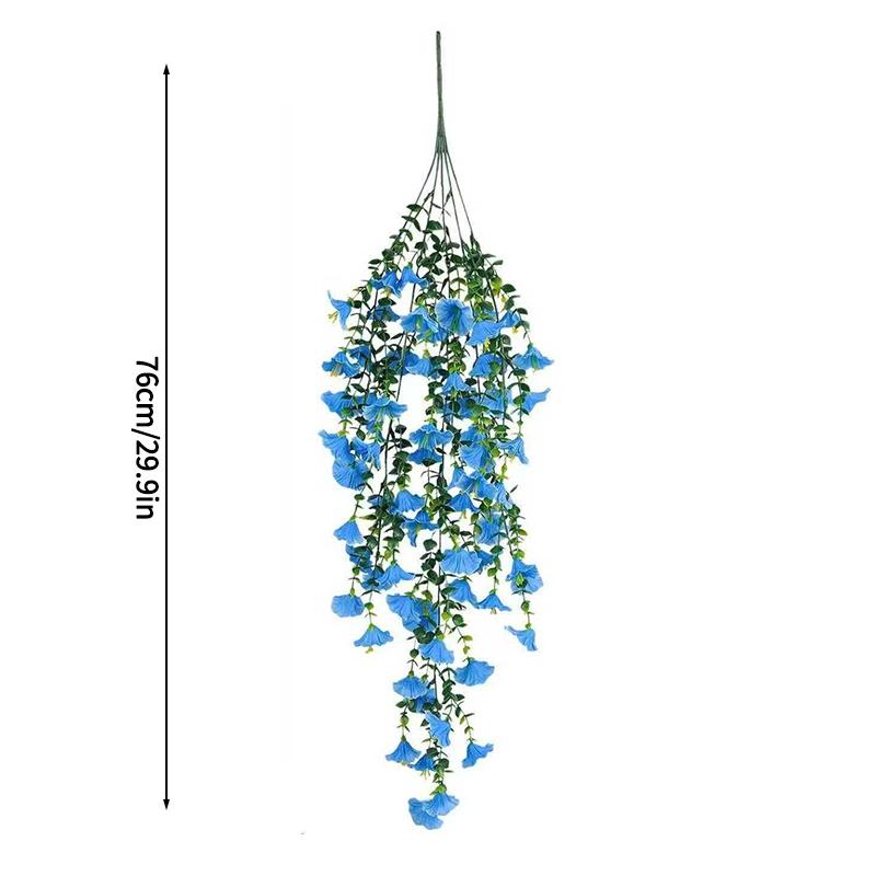 Artificial Hanging Flowers Plants UV Resistant Fake Hanging Giant Flower Morning Glory Balcony Garden Wedding Party Decor