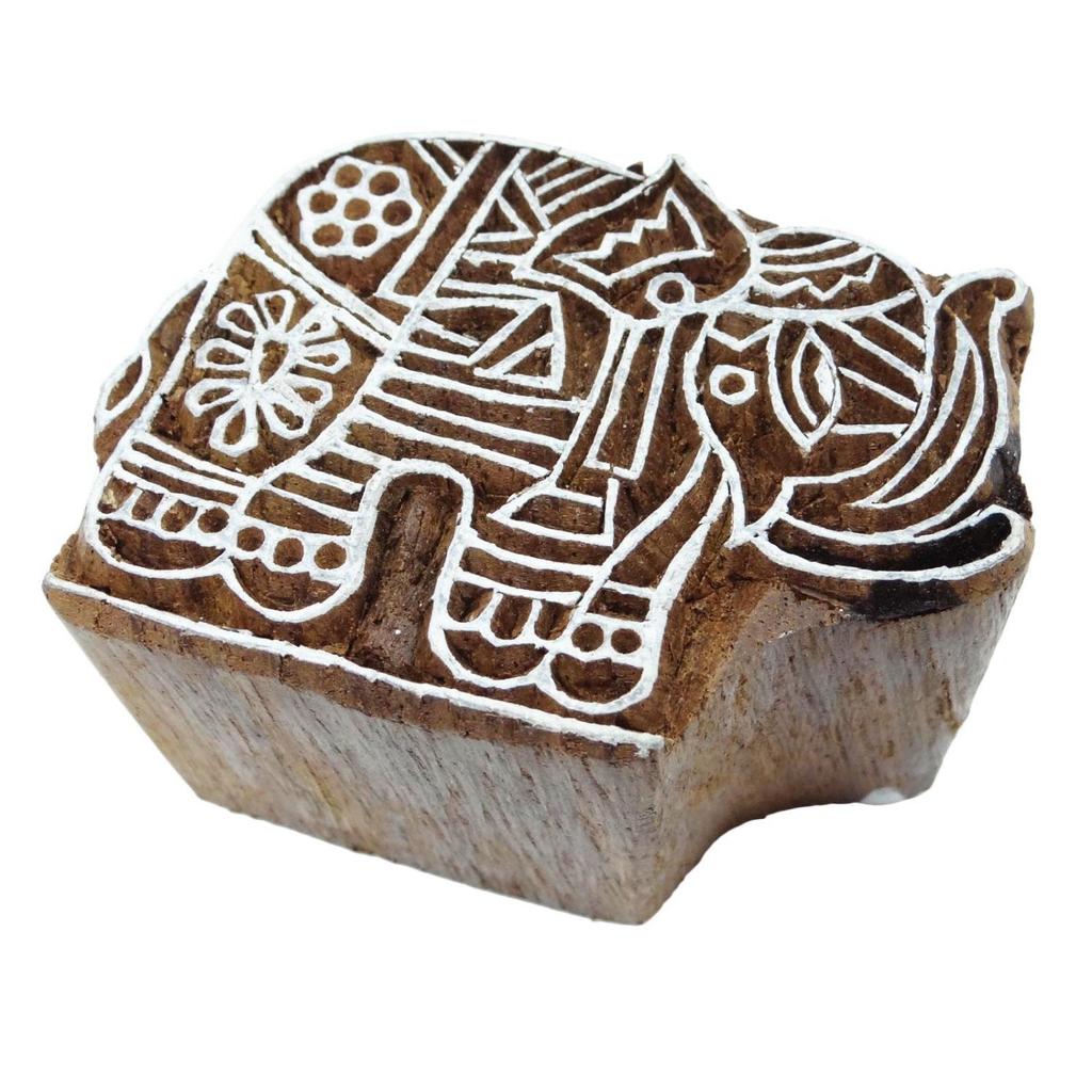 Декоративный деревянный печатный блок индийский деревянный коричневый ручной работы текстиль