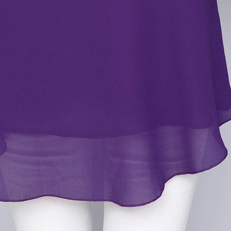 Шифоновая женская футболка больших размеров, летняя кружевная женская рубашка со средним рукавом, офисные женские топы