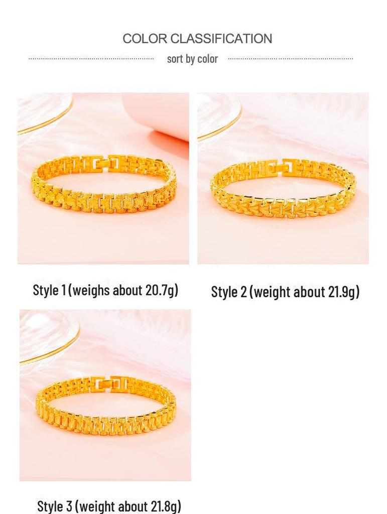 Роскошная имитация 24-каратного золота толстая цепочка для часов, мужские и женские украшения