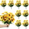 1 пучок 13 головок искусственные подсолнухи 30 см кустарники букет из искусственных цветов для сада дома комнаты свадьбы кафе магазина украшение для вечеринки