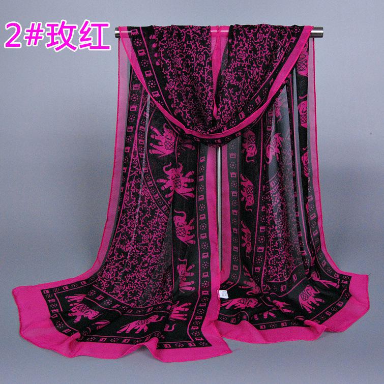 Popular Printing Classic Chiffon Silk Scarf, New Autumn Small Long Scarf Female XQ