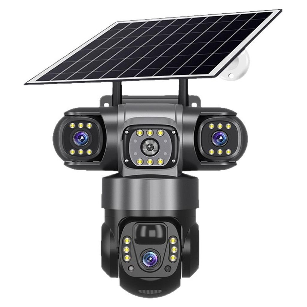 V380 Солнечная 4G Беспроводная HD Ночное Видение WiFi PTZ Камера на Батарейках с Тремя Объективами