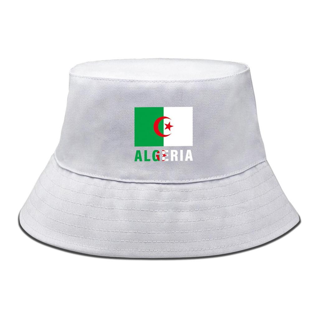 Algeria Flag Print Bucket Hat , Patriotic Fisherman Hat Hip Hop Spring Trendy Basin Hat