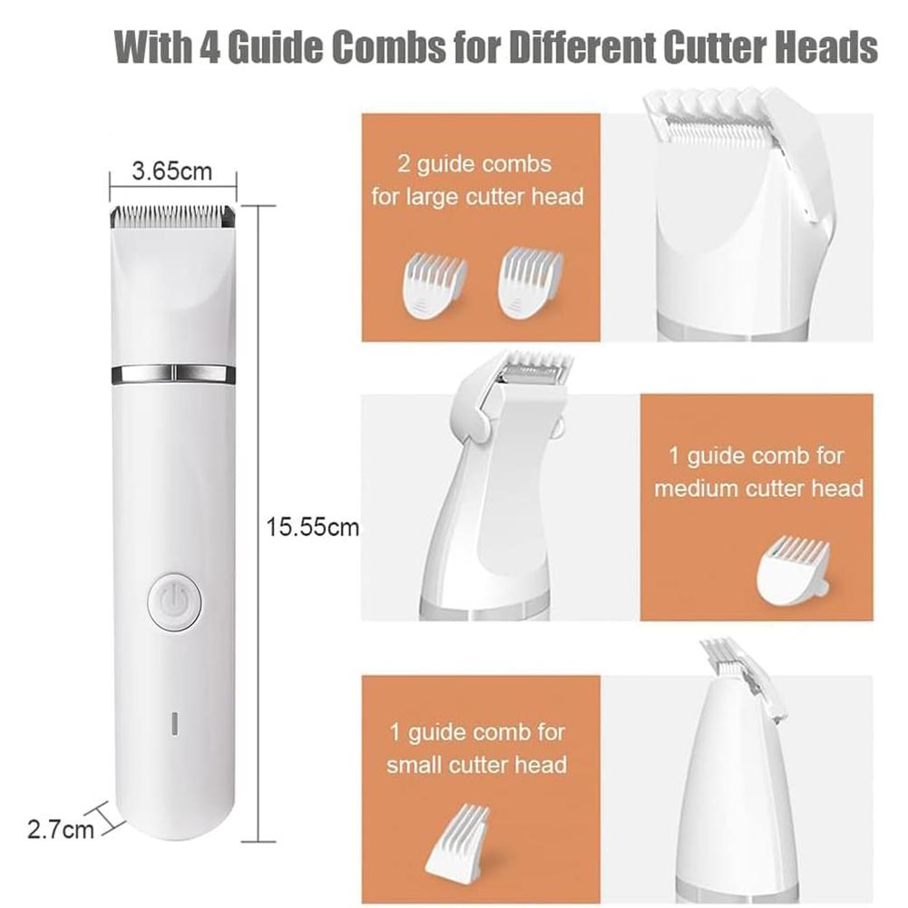 Dog Grooming Kit 4 in 1 Dog Grooming Clippers Paw Trimmer Pet Hair Trimmer for Paw Nail Face Ears Legs Body